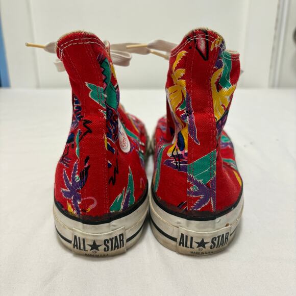 VTG 80\'s Converse All-Star Chuck Taylor High Top Made USA Sneakers Tropical 9.5 main image 7